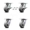 Service Caster 5 Inch Thermoplastic Caster Set with Roller Bearing 4 Swivel Lock and 2 Brake SCC-35S520-TPRRF-SLB-BSL-2-BSL-2 - alternate 1